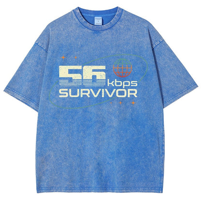 56 Kbps Survivo Buy Now Vintage Distressed T-shirt