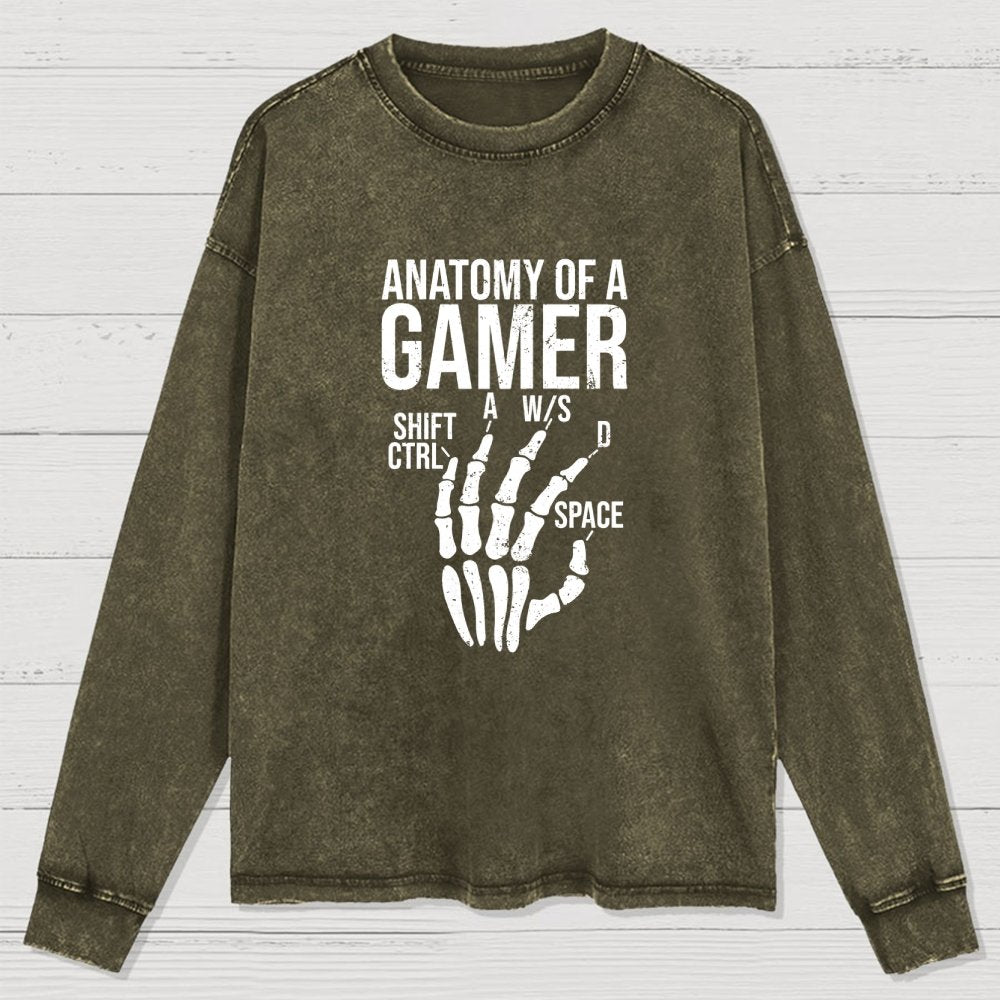 Anatomy of A Gamer Washed Long Sleeve Tee