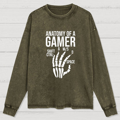 Anatomy of A Gamer Washed Long Sleeve Tee