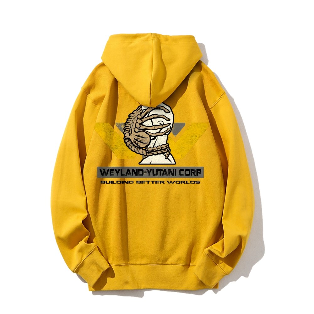 Mysterious Creatures Building Better Worlds Printed Back Unisex Cotton Hoodie