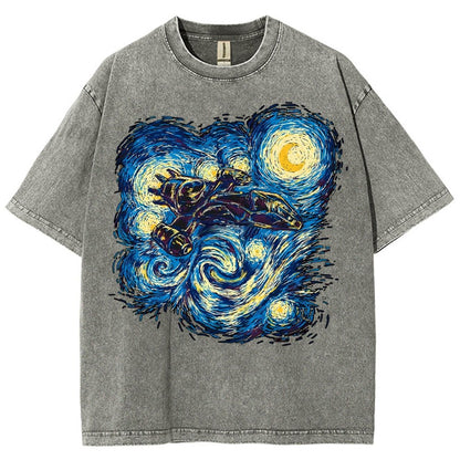 Starry Flight Vintage Distressed T-shirt
