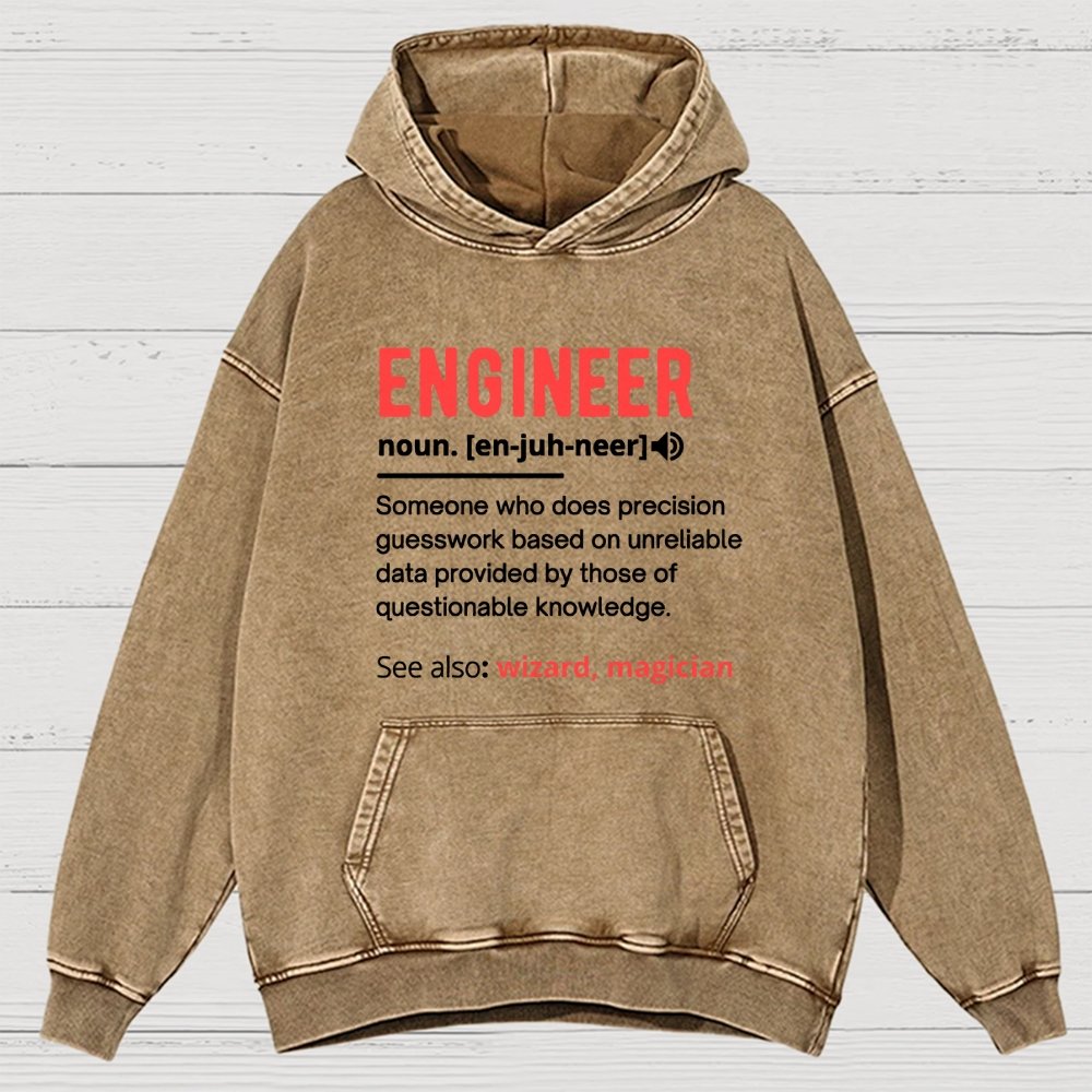 Engineer Definition Vintage Distressed Hoodie