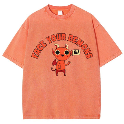 Face Your Demons Vintage Distressed T-shirt