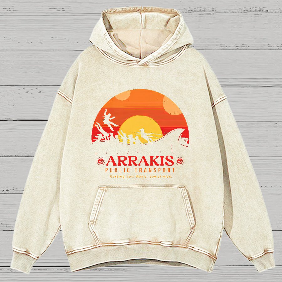 Mystic Land Getting You There Sometimes Vintage Distressed Hoodie