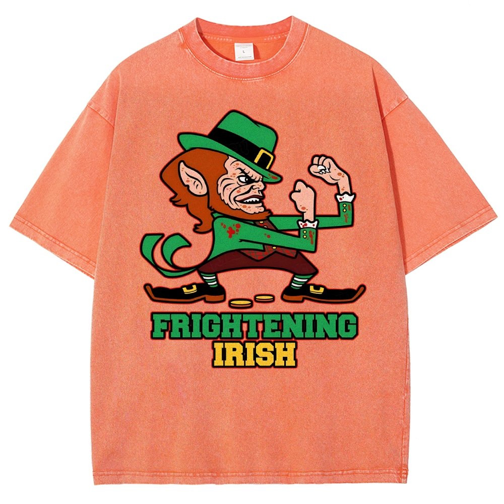 Frightening Irish- St. Patrick's Day Vintage Distressed T-shirt