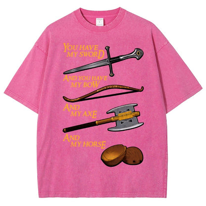 Holy Ring-You Have My Blade And You Have My Arrow And My Hammer And My Steed. Vintage Distressed T-shirt