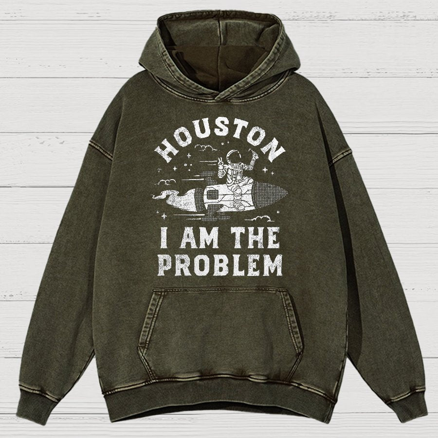 Houston, I Am The Problem, Planets Vintage Distressed Hoodie