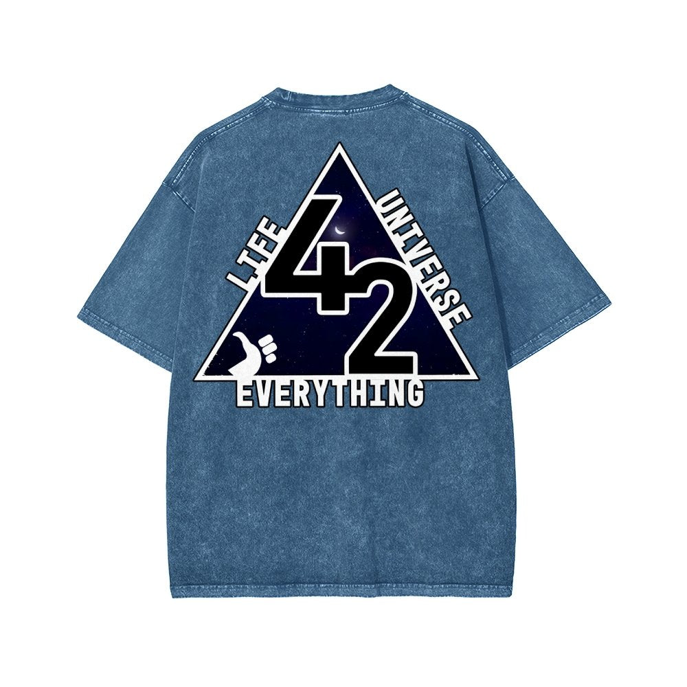 The Answer To The Ultimate Question Of Life The Universe And Everything Is 42. Washed T-shirt