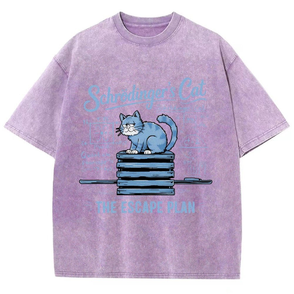 Schrödinger's Cat Of The Escape Plan Science Vintage Distressed T-shirt