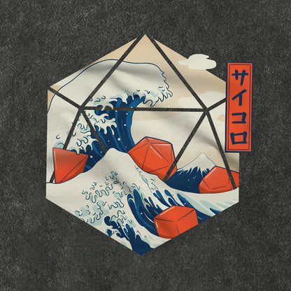 Great Wave of Dice Vintage Distressed T-shirt