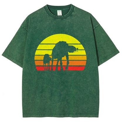 Sunset Stroll Mechanical Marvels Vintage Distressed T-shirt