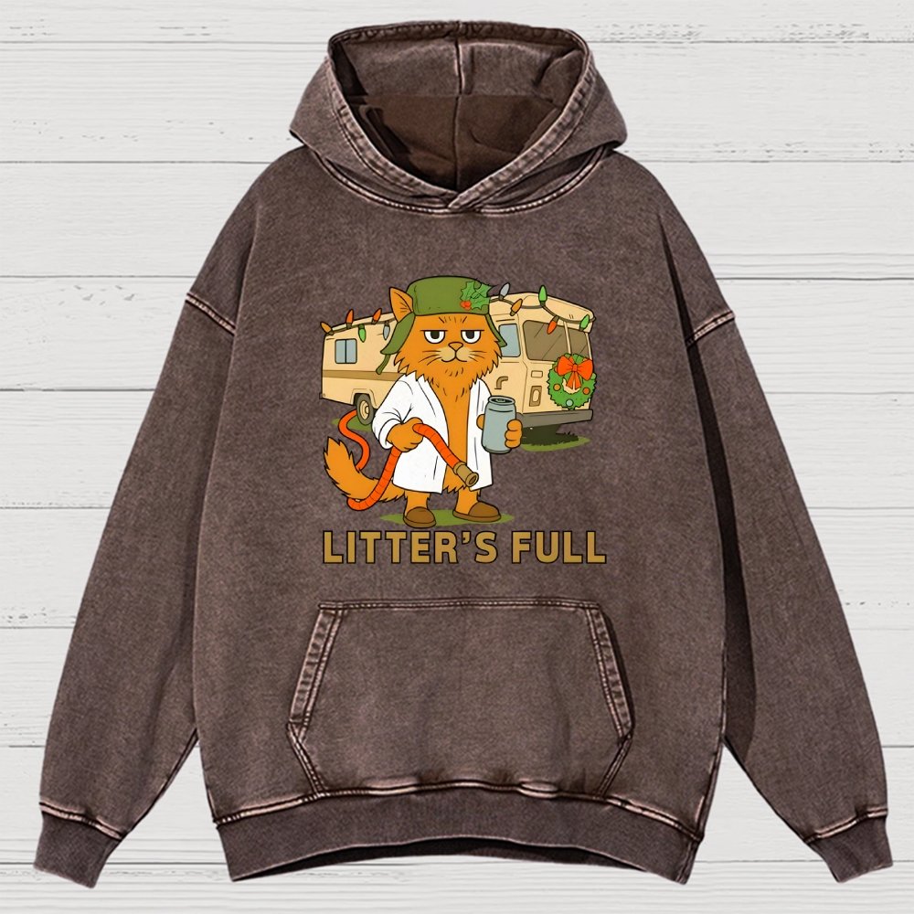 Christmas Shitters Full Cat Vintage Distressed Hoodie