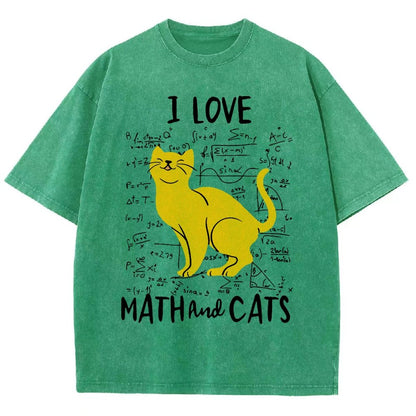 I Love Math And Cats Vintage Distressed T-shirt