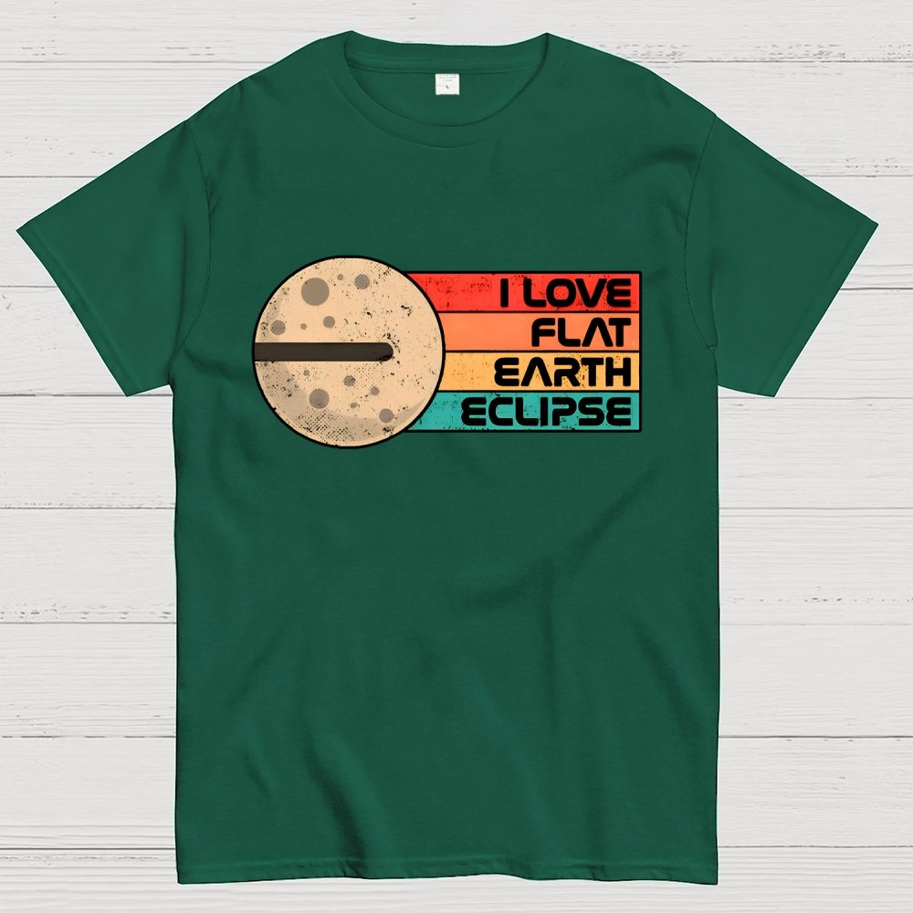 I Love Flat Earth Eclipse Geek T-Shirt