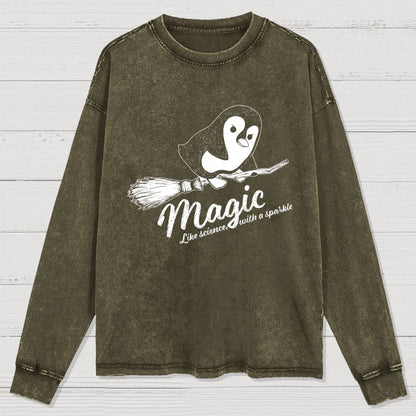 Science With Sparkle Washed Long Sleeve Tee