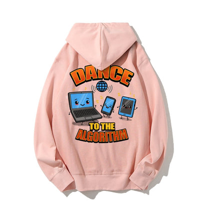 Dance To The Algorithm Funny Printed Back Unisex Cotton Hoodie