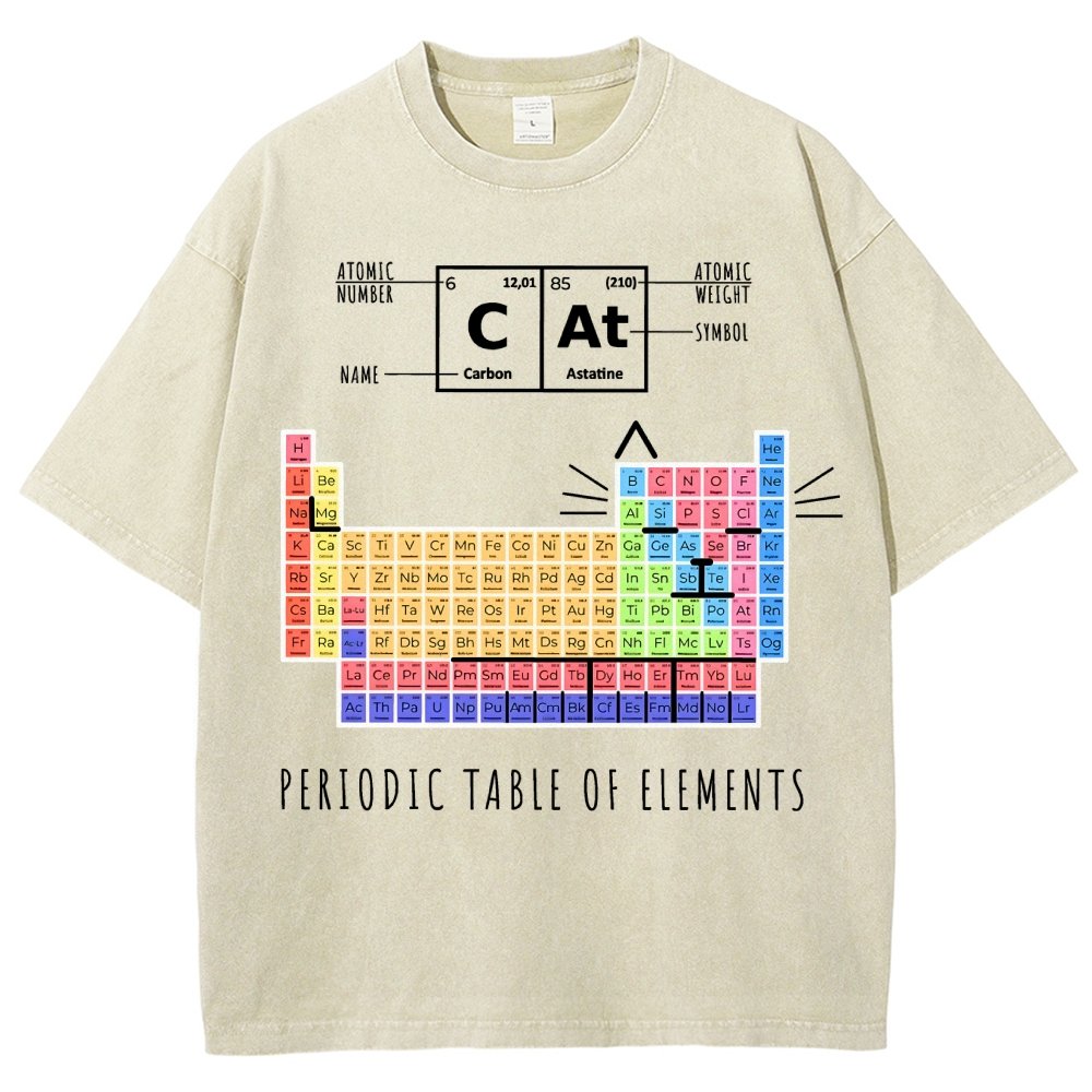 Periodic Table Of Cats Vintage Distressed T-shirt
