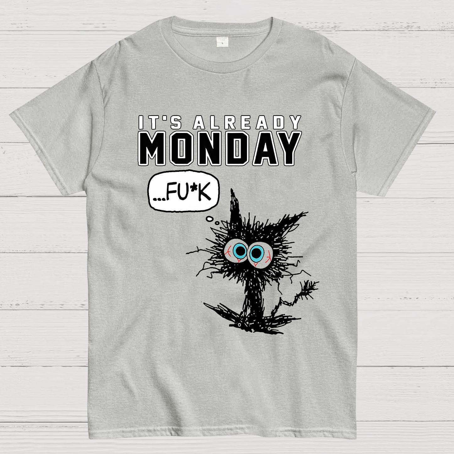 It's Already Monday Funny Cat Geek T-Shirt
