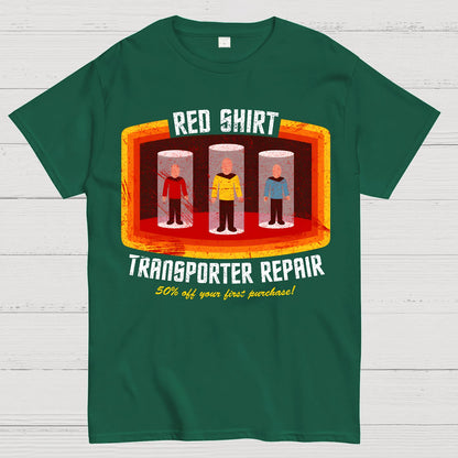 Red Shirt Space Repair Geek T-Shirt