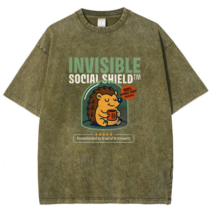 Invisible Social Shield Vintage Distressed T-shirt