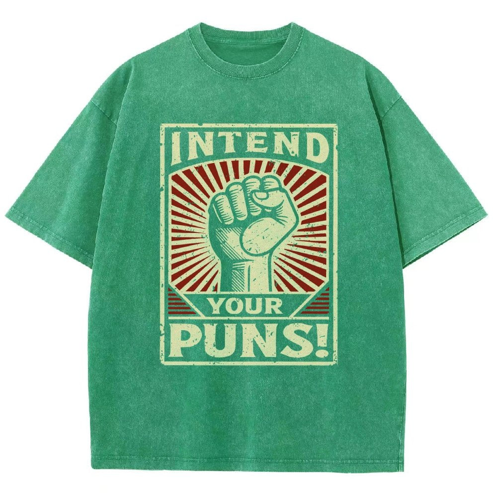 Intend Your Puns Vintage Distressed T-shirt