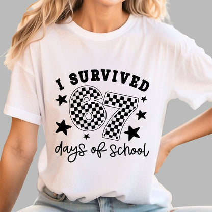 I Survived 67 Days of School Geek T-Shirt