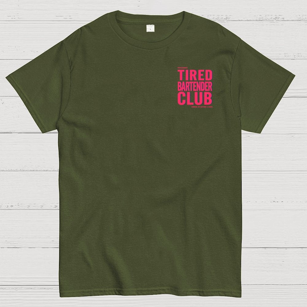 Tired Server Club Front And Back Printing Geek T-Shirt
