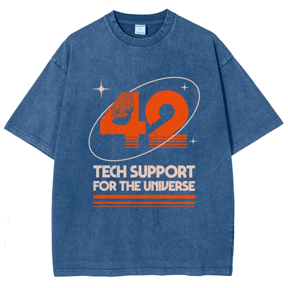 42 - Tech Support For The Universe Vintage Distressed T-shirt