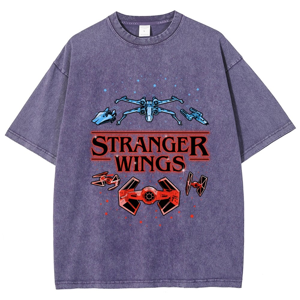 Stranger Wings Vintage Distressed T-shirt