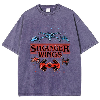 Stranger Wings Vintage Distressed T-shirt