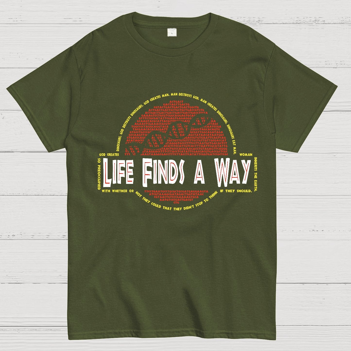 Dino DNA Typography Nerdy T-Shirt