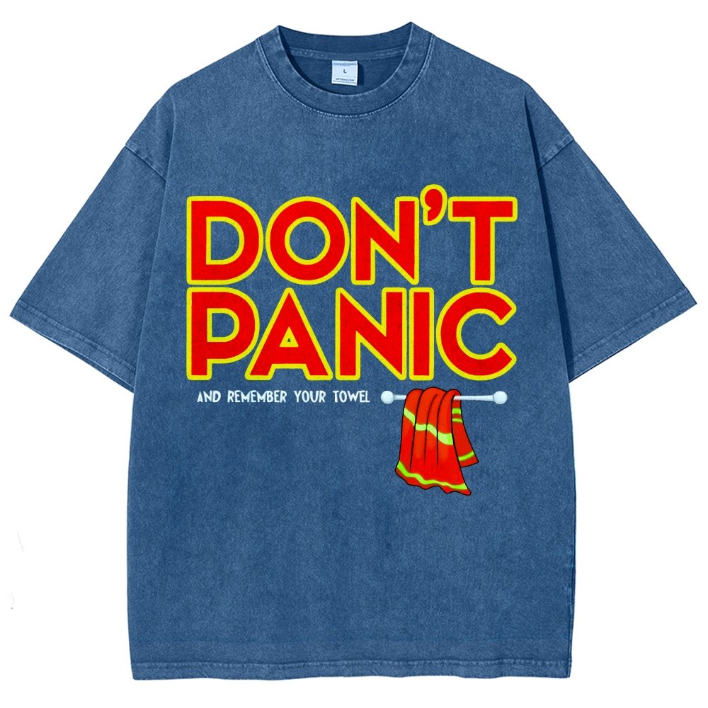 Don't Panic With Towel Vintage Distressed T-shirt