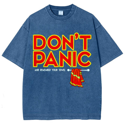 Don't Panic With Towel Vintage Distressed T-shirt