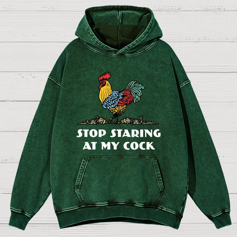 Stop Staring at My Cock Vintage Distressed Hoodie