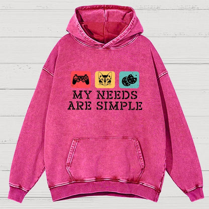 My Needs Are Simple Gamers Fun Vintage Distressed Hoodie
