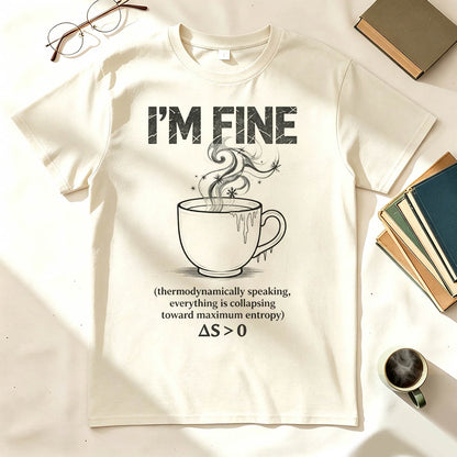 I'm Fine Thermodynamically Speaking Physics Humor Graphic Tee