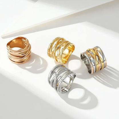 Stainless Steel Braided Wide Ring