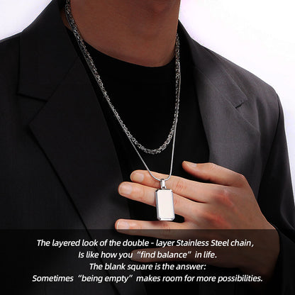 Stainless Steel Double - Layer Necklace | Hide Stories in “Minimalist Blank”