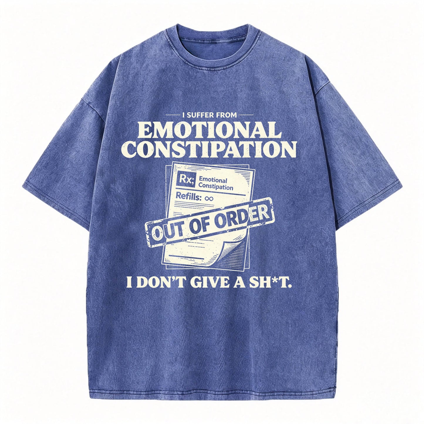 Emotional Constipation Vintage Washed Graphic Tee | Sarcastic Unisex T-Shirt