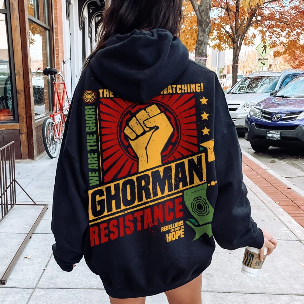 Galactic Resistance Printed Back Cotton Hoodie