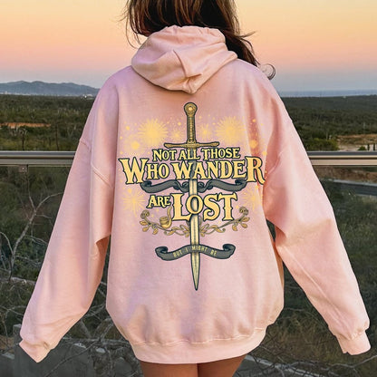 I Might Be Lost Printed Back Unisex Cotton Hoodie