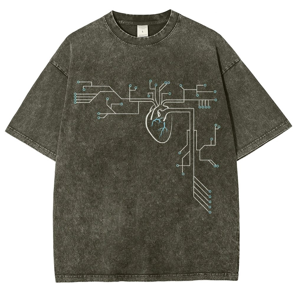 Circuit-ulatory System Vintage Distressed T-shirt