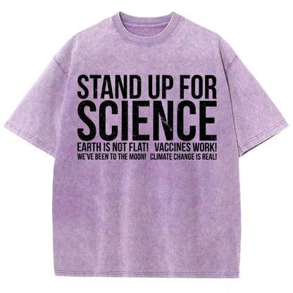 Earth Is Not Flat Stand Up For Science Vintage Distressed T-shirt