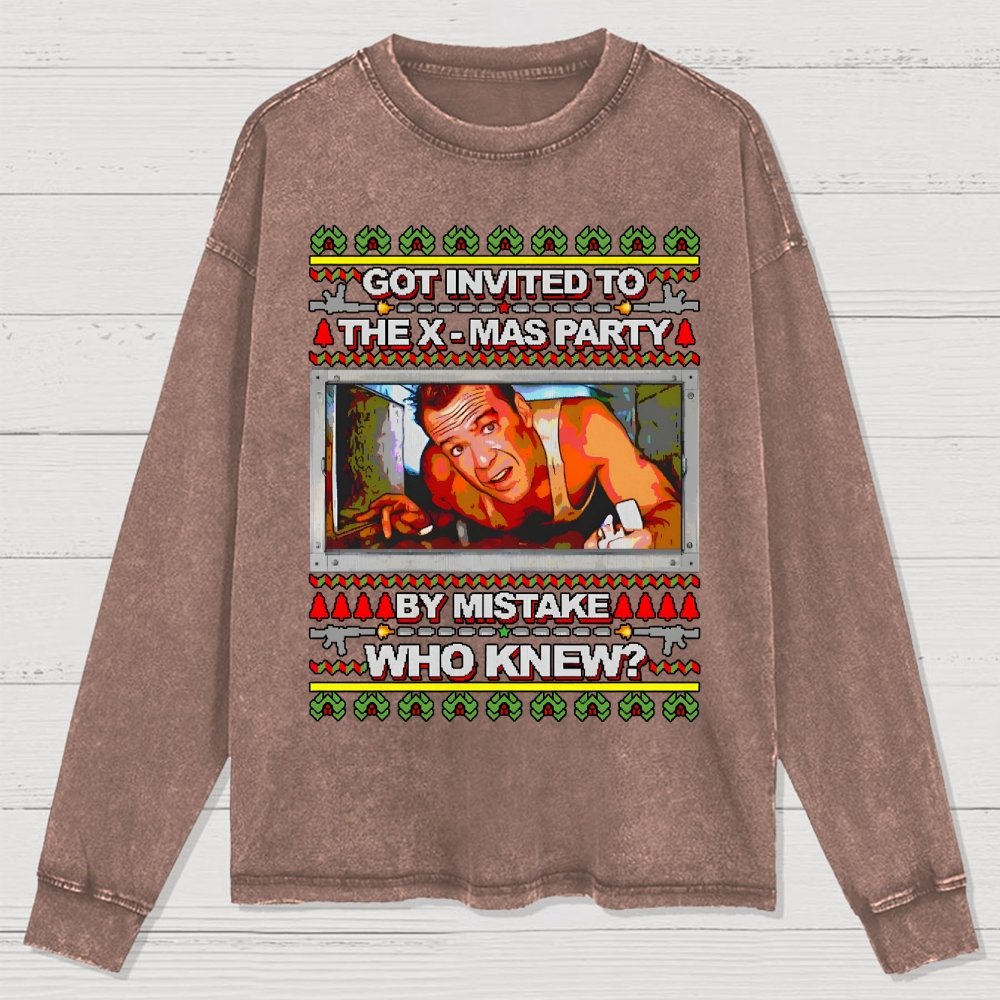 Got invited to the X-mas Party Washed Long Sleeve Tee