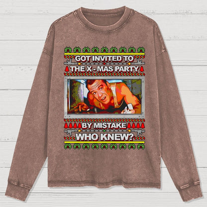 Got invited to the X-mas Party Washed Long Sleeve Tee