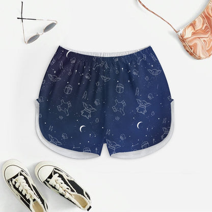 Strange Little Monsters In The Starry Sky Women's Geek Suspender Cami Set