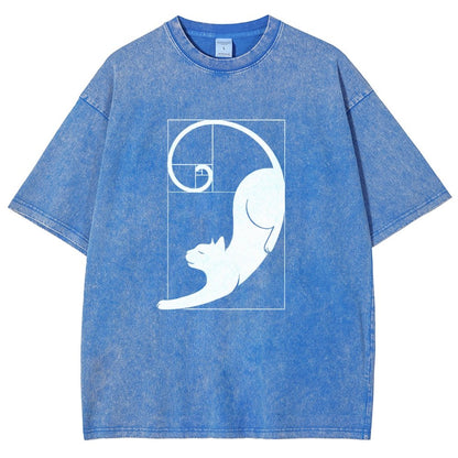 Fibonacci Cat Golden Ratio Vintage Distressed T-shirt