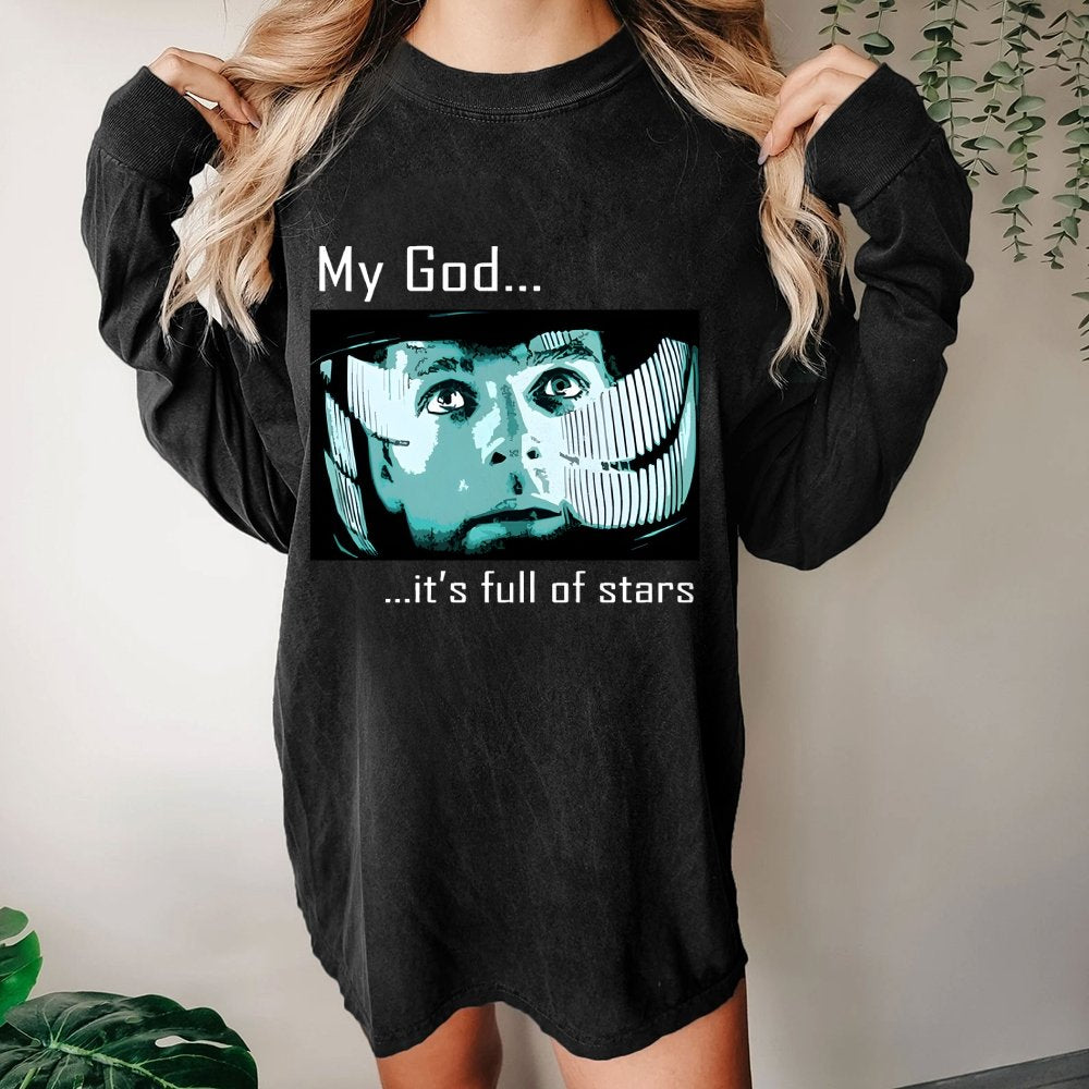 My God t's full of stars! Washed Long Sleeve Tee