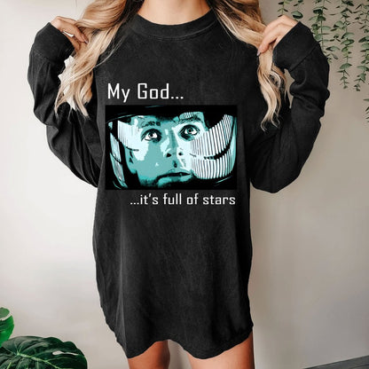 My God t's full of stars! Washed Long Sleeve Tee
