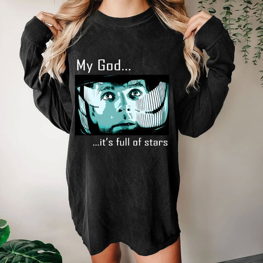 My God t's full of stars! Washed Long Sleeve Tee